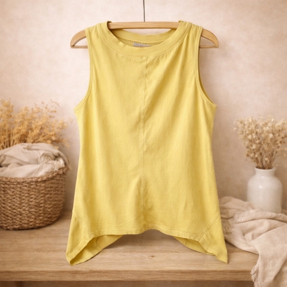 Annie Thompson Tops - Thompson Yellow Asymmetrical Tank Top Whimsi Minimalistic